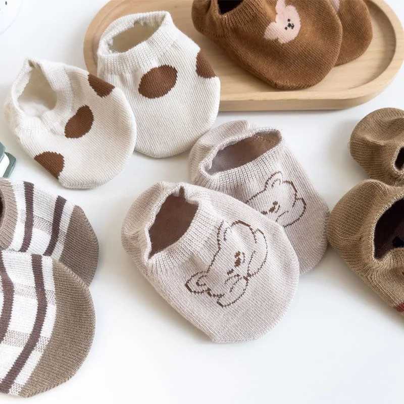 3Pairs/Lot Baby Floor Socks Cute Cartoon Short Cotton Bear Socks Toddler Anti Slip Kawaii Unisex Sock For 0-5Yrs Kids Girls Boys G251124