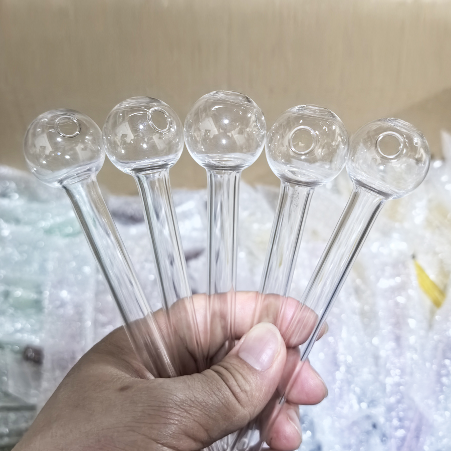 Transparent Tubular Glass Oil Dab Rig Sleek Design 4 inches 6 inches Glass Oil Burner Pipe Clear Great Tube Glass Pipe Oil Nail Pipe