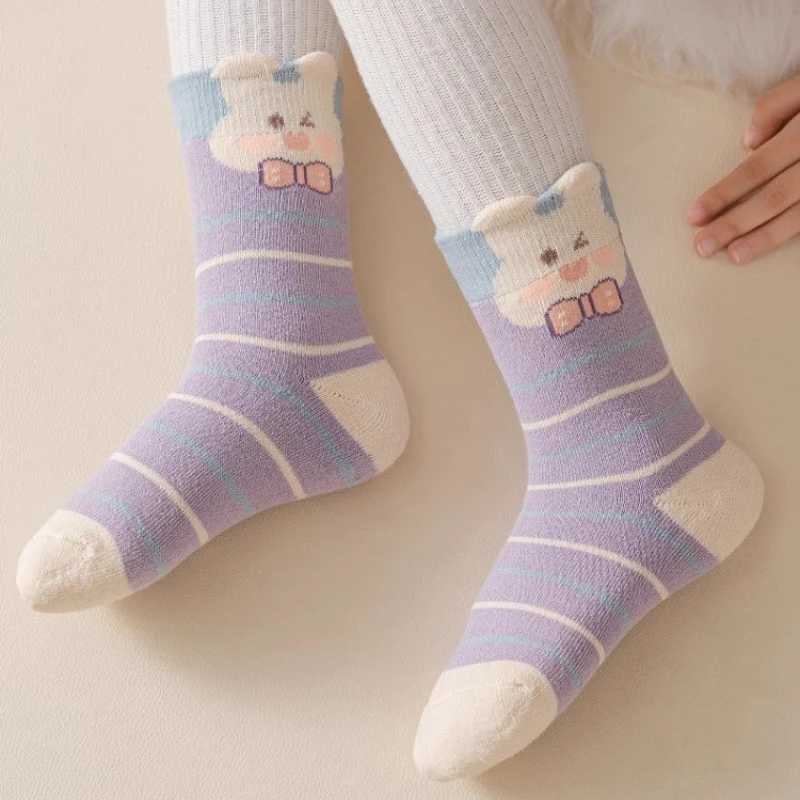 Kids 5 Pairs Puppy Thick Warm Brushed Girls SOCKS Winter Autumn Soft Cute Sports Cozy SOCKS For CHIld Girls G251124