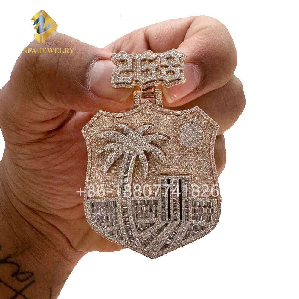 Premium Moissanite Vvs1 Hip Hop Cuban Link Chain Pendant