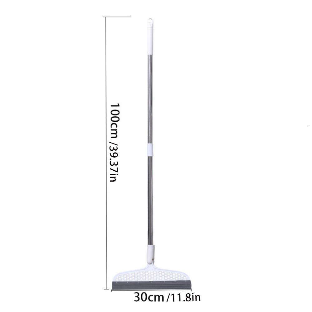 Multi-Surface Squeegee Household Cleaning, Integrated Sweeping and Scraping Function, Rotating Brush Head, Pet Hair Remover, for Living Room, Bedroom,