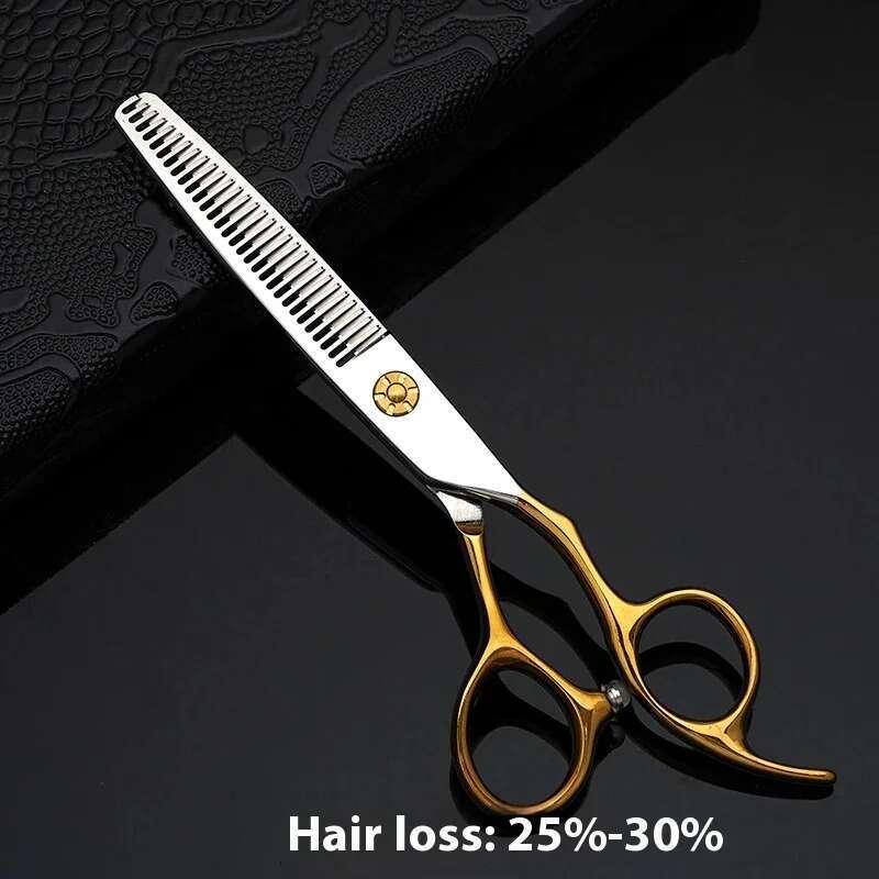 6.0 Inch VG-10 Steel Salon Hair Stylist Professional Thinning Gold Color Hairdressing Scissors