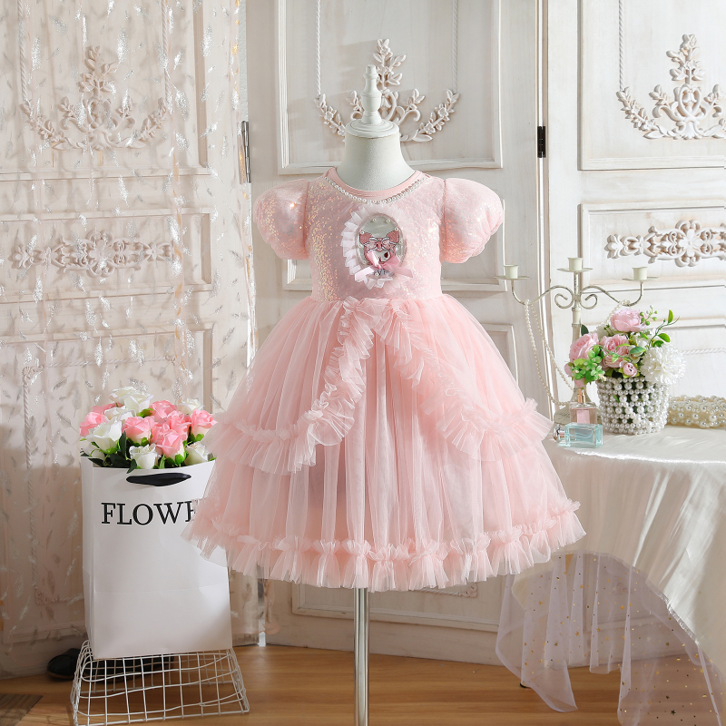 DISNEY Kids designer clothes baby summer baby designer clothes short-sleeved dress Crayon Shin-chan Lolita princess dress little girl's net.
