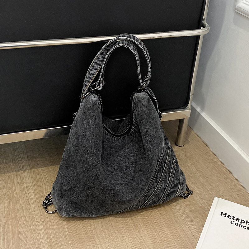 designer bag designer bag Large capacity denim tote for women in spring 2025, new casual commuting armpit bag, simple single shoulder crossbody bag