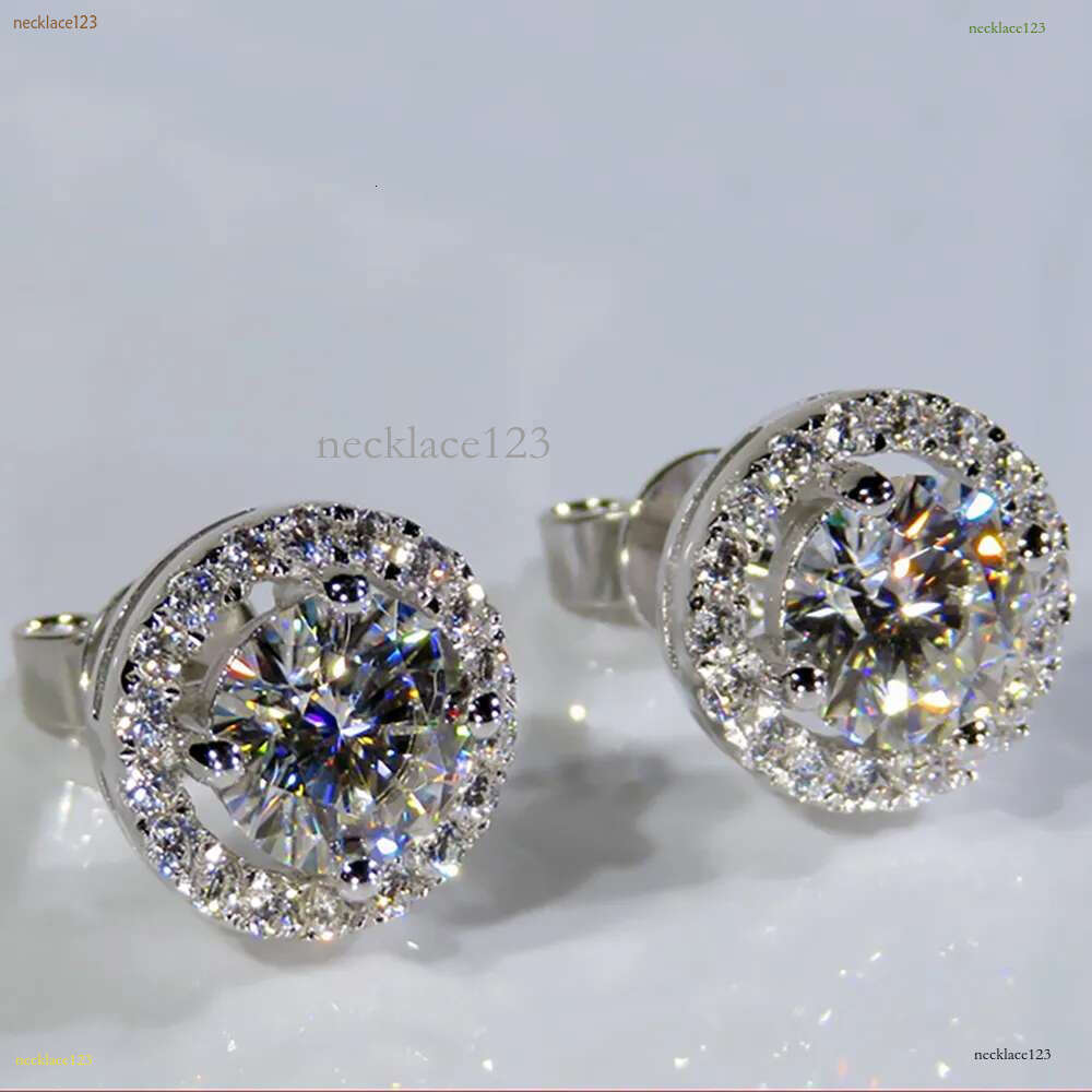 Classic Sterg Sier Stud 4mm Round Simulated Dia Earrings for Women Men Jewelry