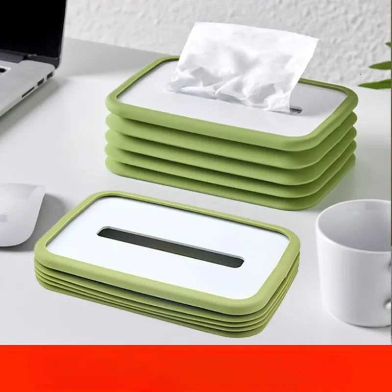 Creative Silicone Folding Lifting Luminous Tissue Box Automatically Presses Down for Home Car Tissue BoxM251124