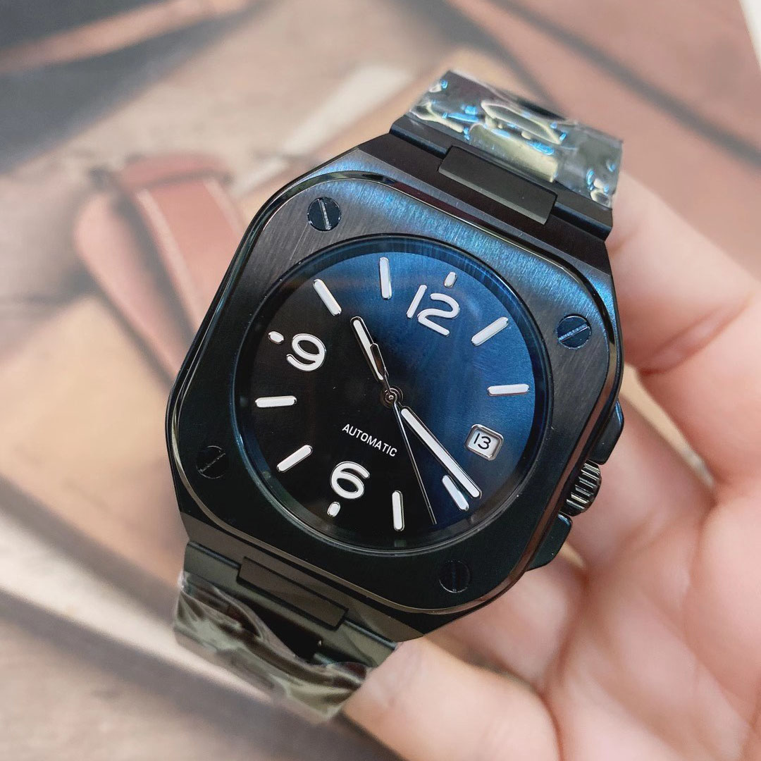 Steel Automatic Mechanical Mens Watches 2025 Watch Black Dial With Stainless Steel Bracelet 904L 05 Date Squar Case Limited