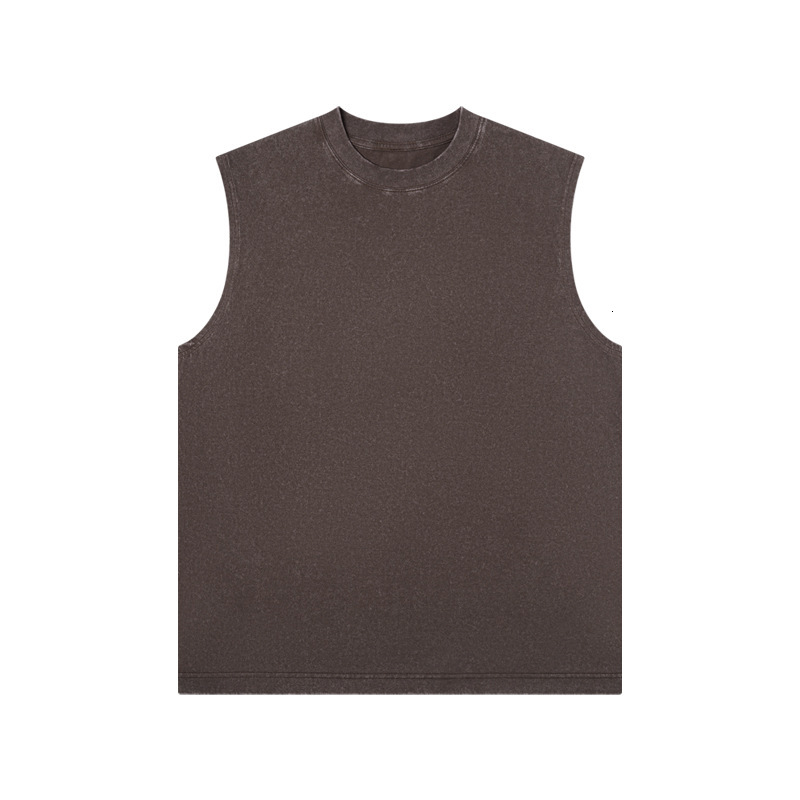 Vintage Sleeveless Vest 230G Pure Cotton Loose Fit Men's Refreshing And Breathable Camisole Casual Top Summer luanyun