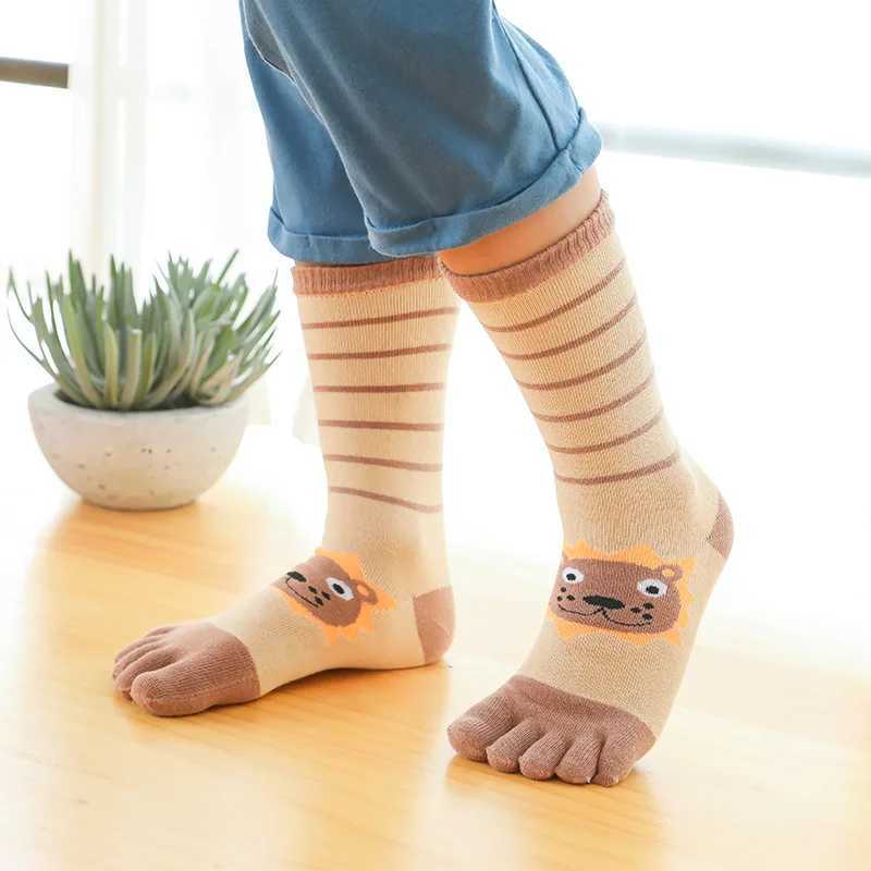 3 Pairs 3-12y Kids Toe SOCKS Girls Boys Five Finger SOCKS Autumn Winter High Tube Cotton Crew SOCKS Cute KAWaii G251124