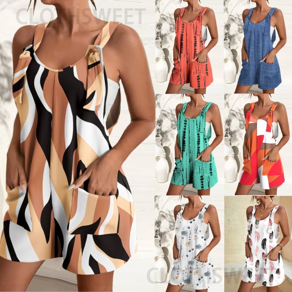2023 Womens Summer New Casual Fashion Sling Shorts Jumpsuit Strap Pants Women