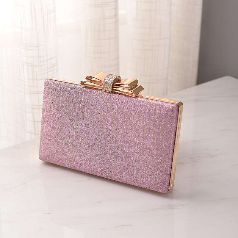 Dinner Bag New Socialite Temperament Bow Black Banquet Bag Diamond Decoration Handbag Small Fragrance Dress Bag KQ