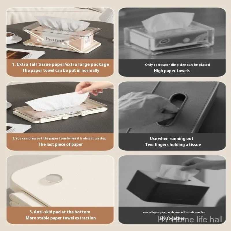 Paper Drawer Storage box Tissue Holder Home Storage Solution Durable Spring SystemM251124