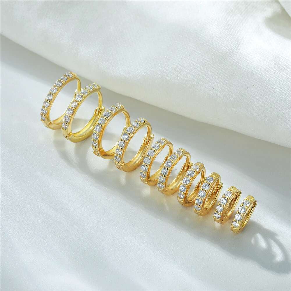 Aide D Color Moissanite Hoop For Women Sterling Sier Gold Plated 6/7/8/9Mm Versatile Classic Hie Earrings