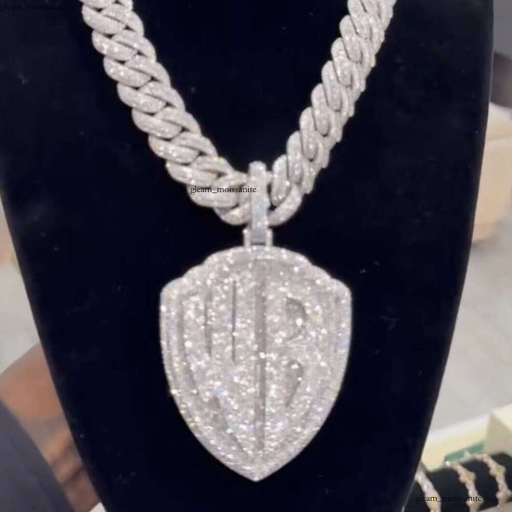 Name Letter Vvs Silicon Stone Men's Jewelry Pass Tester Iced Out Hip Hop Sier Chain Pendant