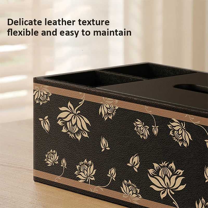 2025 New PU Leather Tissue Holder Storage Box Vintage Desktop Tissue Dispenser Box for Living Room Bedroom Home Decor PieceM251124