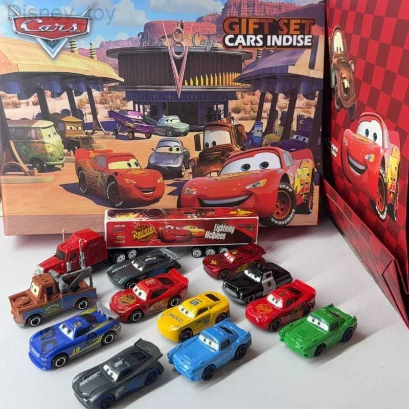 Disney Pixar Cars 12Pcs Metal Diecast Models Lightning McQueen Jackson Uncle Truck Toy Gift Box for Kids Birthday set H251124