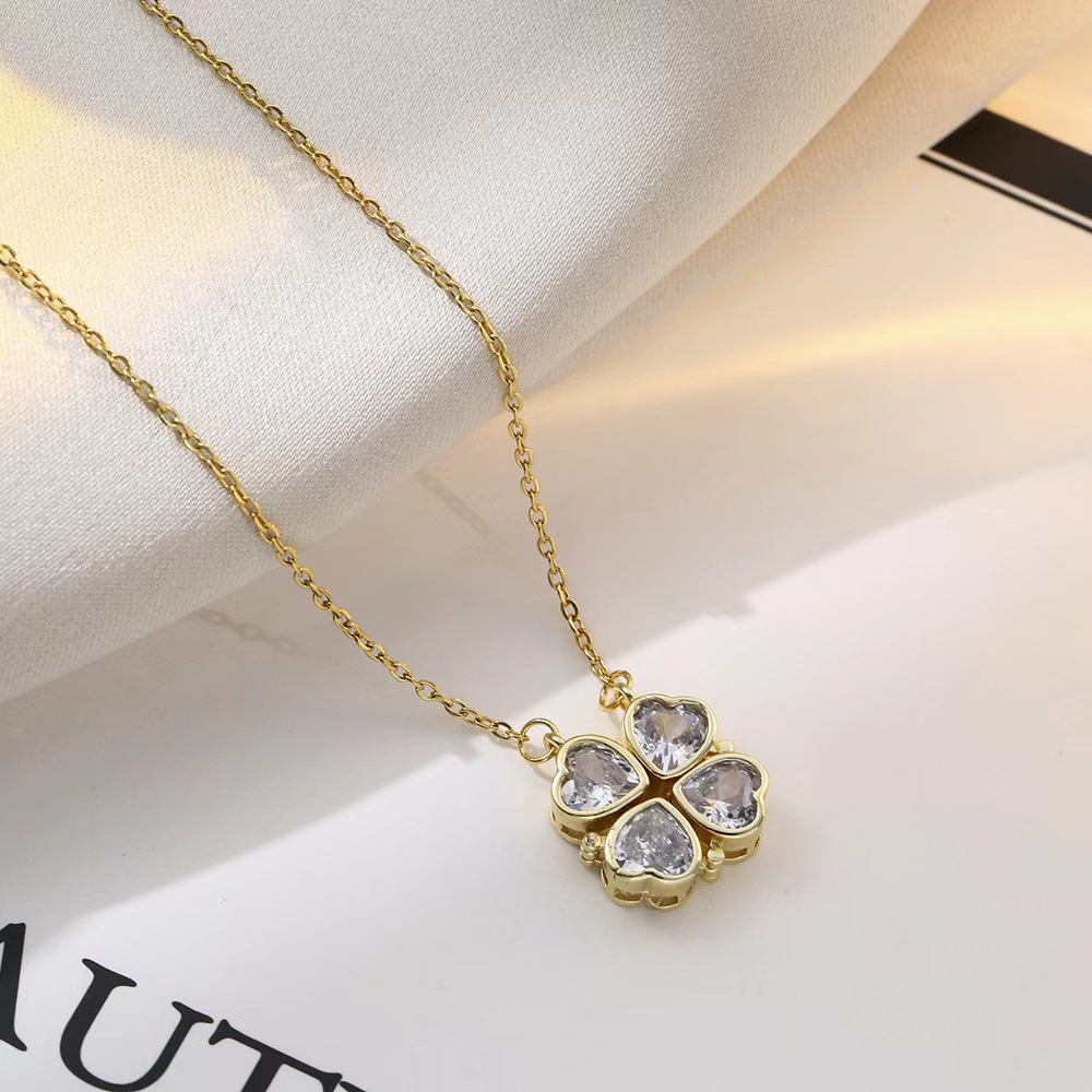 moissanite chain designer necklace designer necklace for woman diamond chain luxury jewelry women mens necklace heart linked to heart Foldable clavicl - view 4