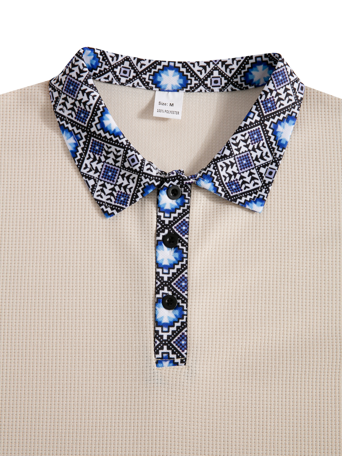 Men's spring and summer casual and comfortable waffle fabric business suit polo set
