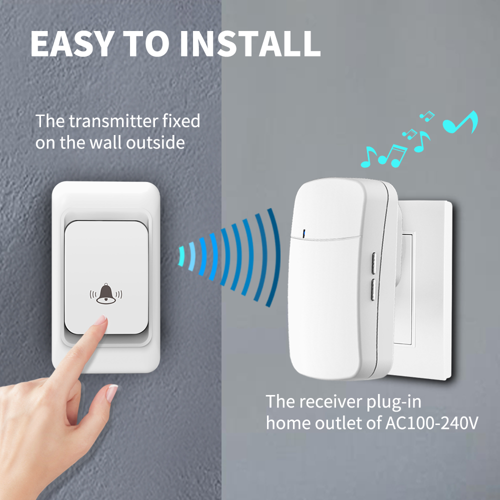 Smart Doorbell House Ringtone Kit 150M Remote Control EU UK US Plug Home Garden Remote Welcome to my melody doorbell