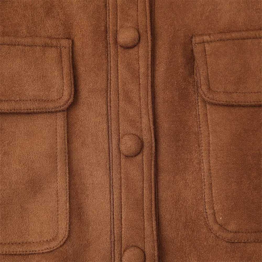 Autumn New Womens European and American Style Fashion Niche Button Decoration Suede Jacket Coat J251124