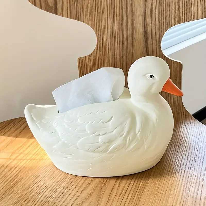 Cartoon Cute Psyduck Tissue Box Storage Box Paper Box Living Room Tea Table Decoration Creative Household OrnamentM251124