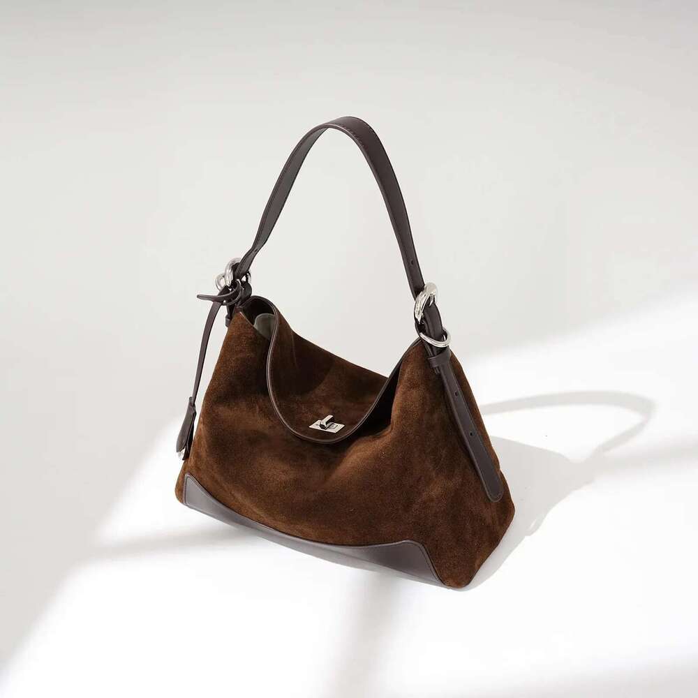 Professional Factory High Quality Large Tote Real Suede Cow Leather Women Classic Female Shoulder Bag Purple