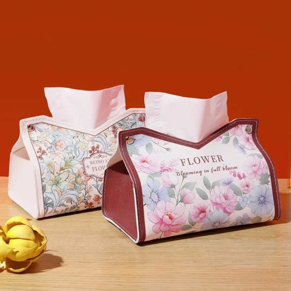 Fashion Leather Tissue Box Car Interior Pull-down Pocket Tissue Storage Box Multi-functional Paper HolderM251124