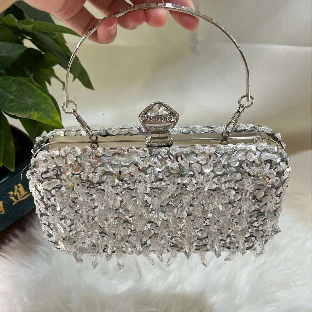 New Embroidered Beaded Glitter Handbag For Women, Fashion Handheld Crossbody Bag, Banquet Bag