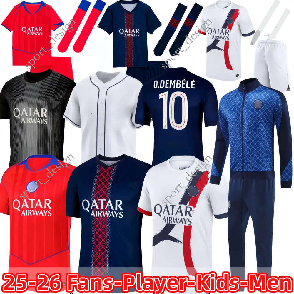 Paris St Germain 25 26 Soccer Jerseys Ousmane Dembele Khvicha Kvaratskhelia Football Shirt Goncalo Ramos Gianluigi Donnarumma Kids Kit Jersey 3XL 4XL fgdf