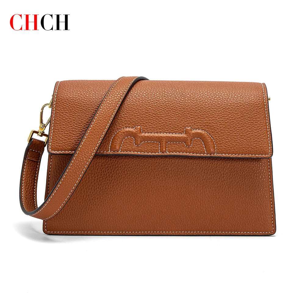 CHCH Women's Crossbody Autumn/Winter New Coffee Color Simple Organ Bag