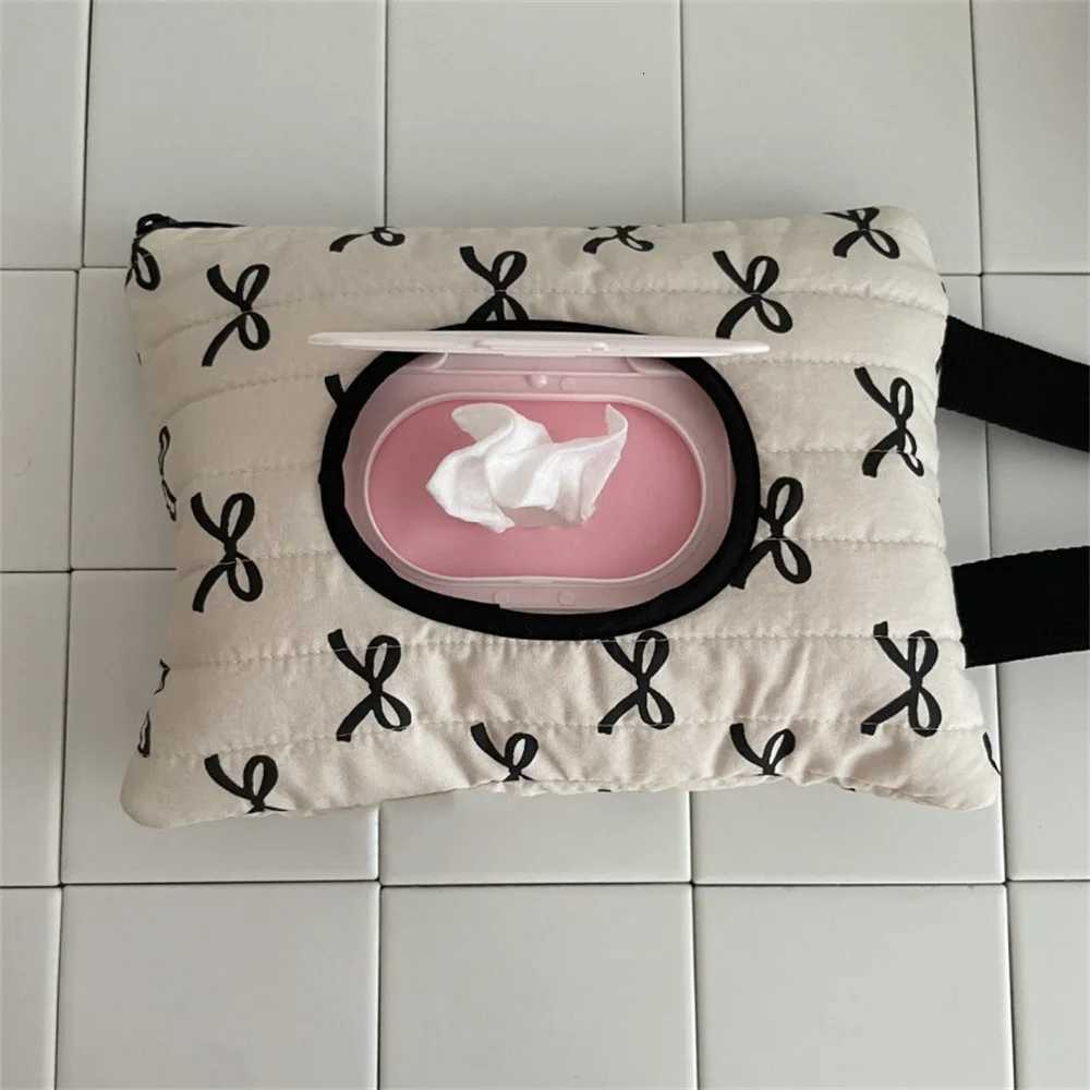 Cute Bow Flip Cover Tissue Box Kawaii Wet Wipes Case Car Home Hanging Bag Paper Holder Napkin Storage Container Paper OrganizerM251124