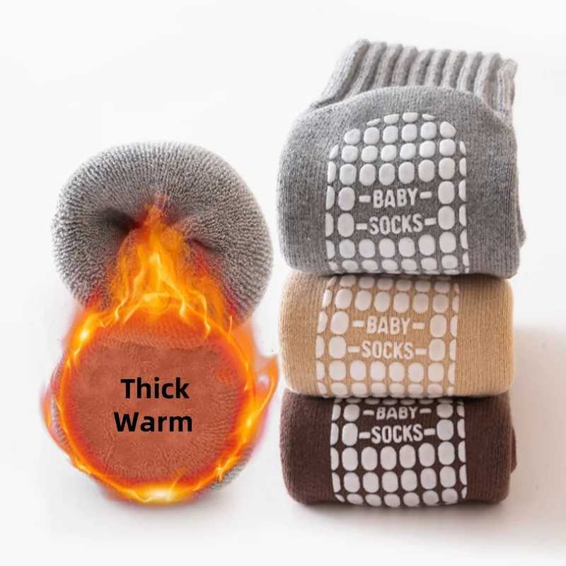 Childrens Socks For Boys Girls Winter Thick Warm Newborn Baby Knee High Long Socks Fashion Kids Toddler Sock Anti slip 0-4Years G251124