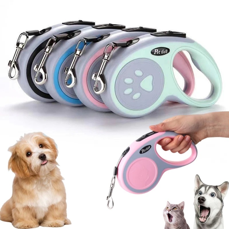 3m 5m Nylon Dog Leash Automatic Retractable Durable Cat Lead Extending Puppy Walking Running Traction Roulette For Small Dogs