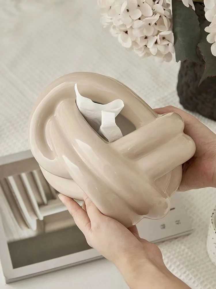 Modern Ceramic Tissue Box Cover Tissue Box Holder Ins Household Living Room Coffee Table Decorative Decorations Fast ShippingM251124