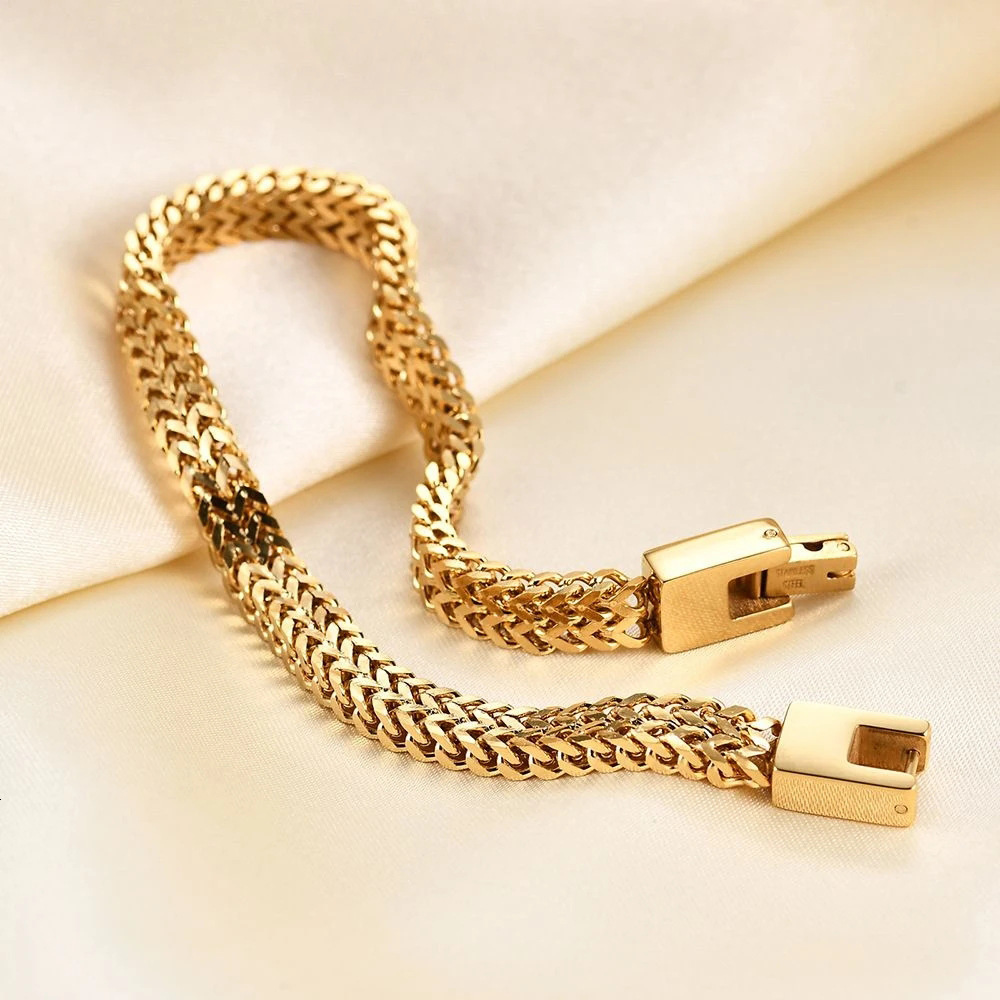 Top Source Trendy RapCap Stainless Keel Snake Chain Men's Fashion Personalized Titanium Steel Bracelet