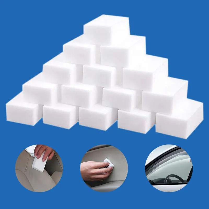 50pcs/set White Magic Melamine Sponge Eraser Cleaning Brush Sponge Bathroom Kitchen Dishwashing Nano Sponges