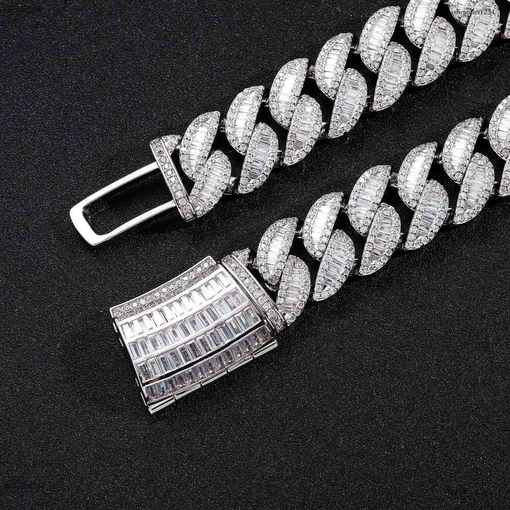 Luxury designer Jewelry Hip Hop Cuban Chain 20mm Ice Out VVS Moissanite Necklace with free shipping