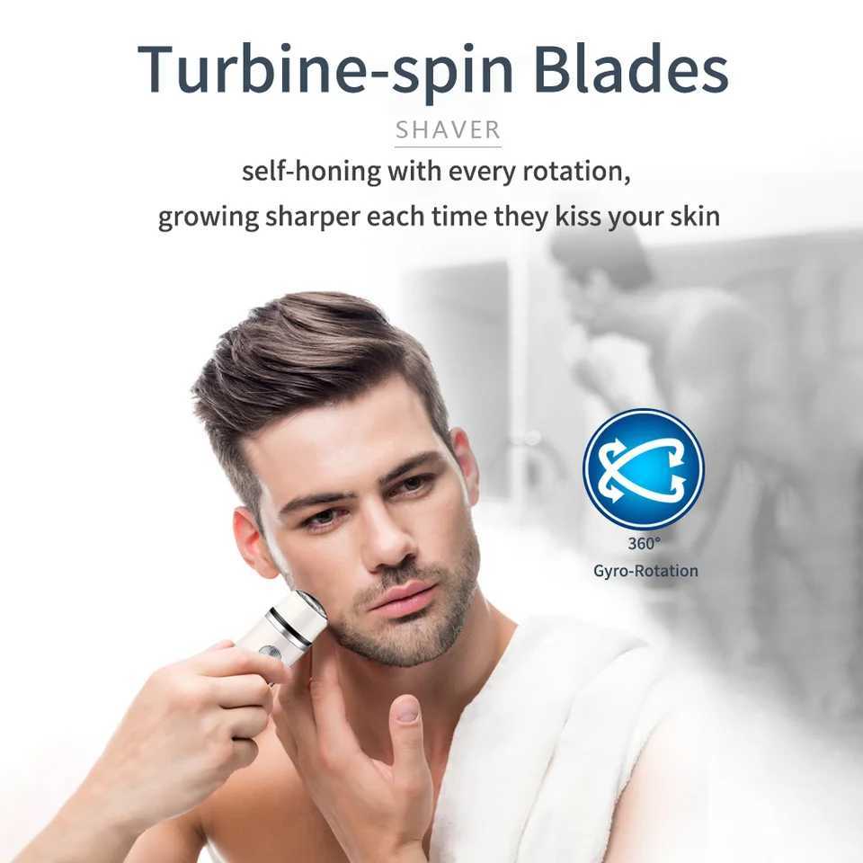 Mens Mini Electric Travel Shaver Type-C Charging Face Beard Trimmer with Battery Display Rechargeable Shaver Car Home Razor L251124