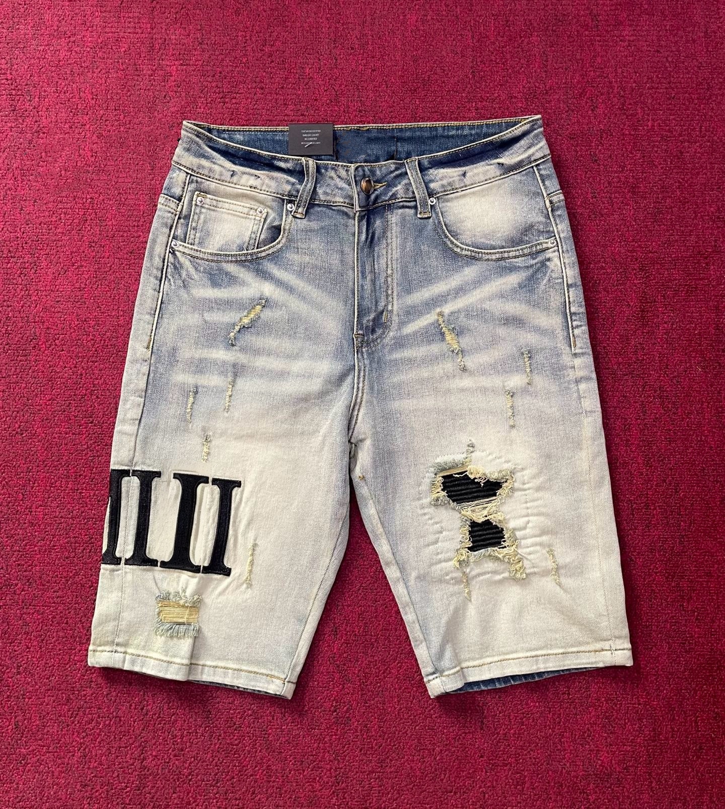 Men's designer shorts Jeans Mens Jeans Men Casual Short Jean short pant Hole Tiger Letter embroidery Mens street Hip hop shorts 2025