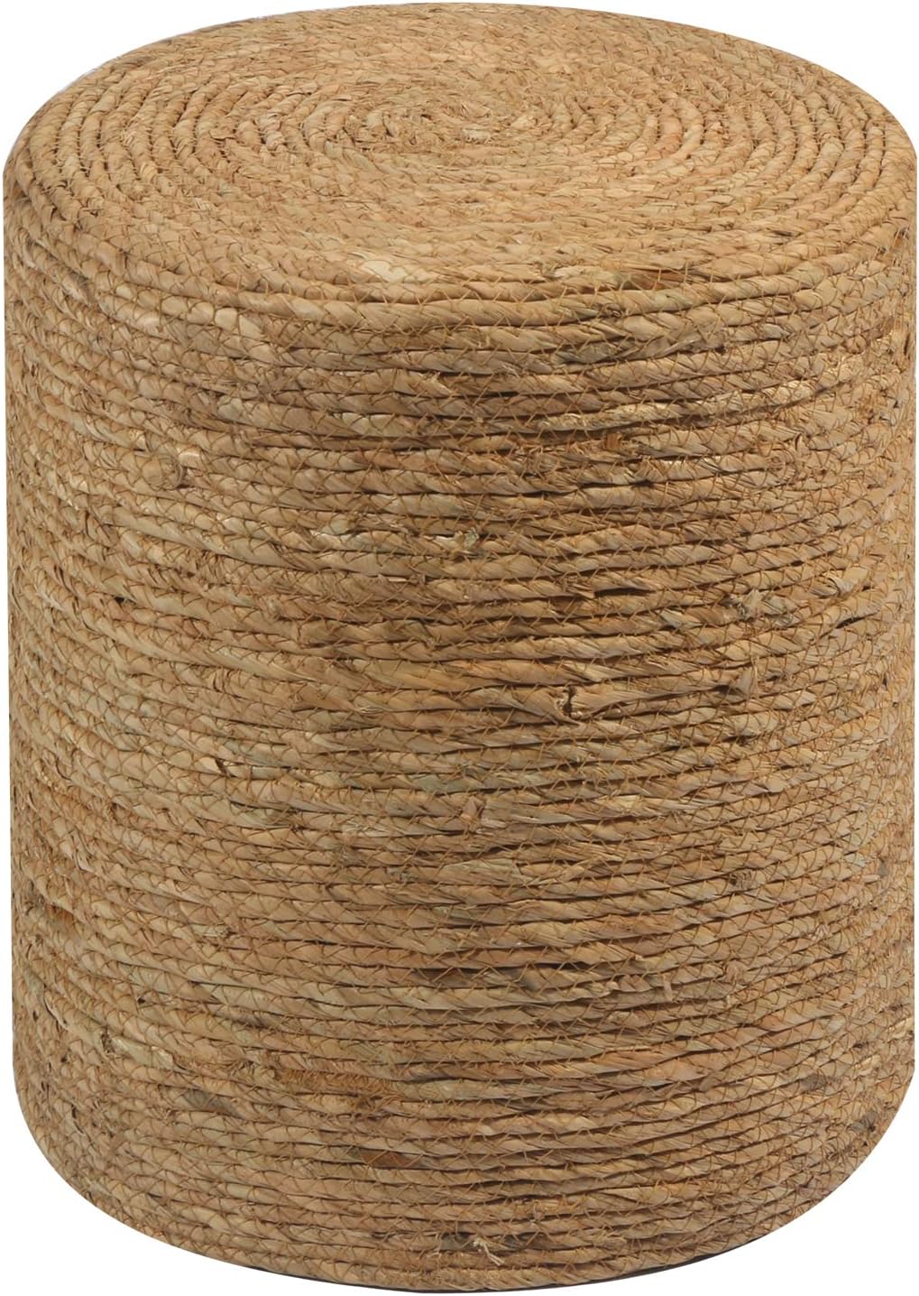Natural Seagrass Foot Stool, Hand Weaving Round Ottoman, for Living Room, Outdoor Seat (Natural)