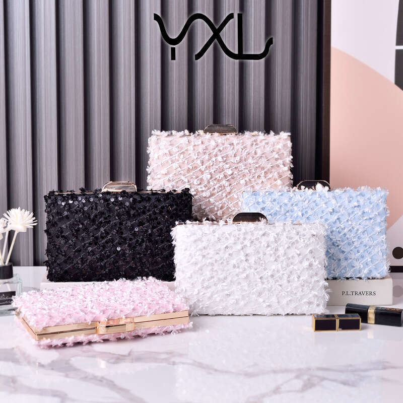 Dinner Bag New Bead Banquet Velvet Cheongsam Black Versatile High End Dress Bag KQ