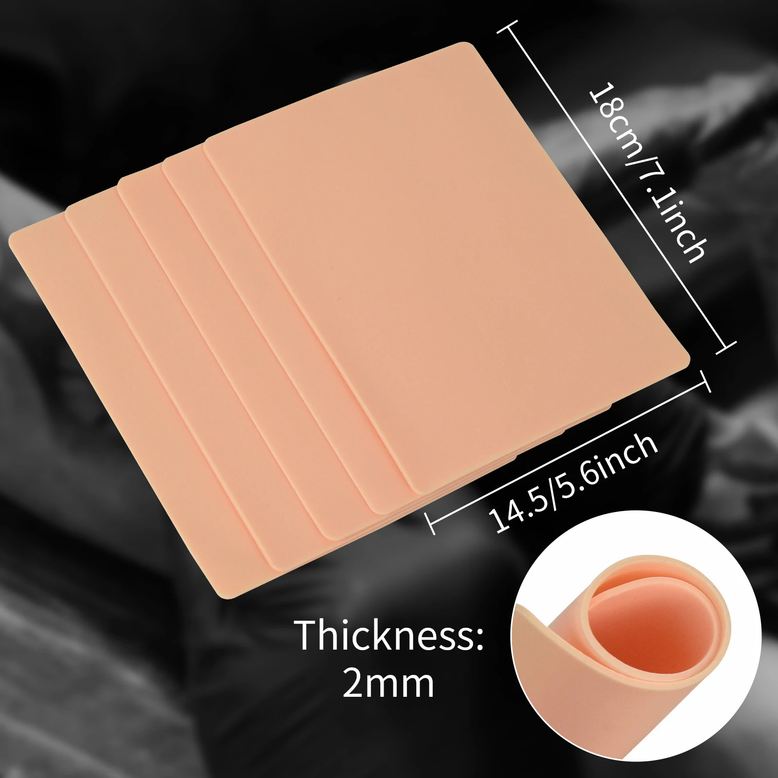 1/5/10/15pcs 2MM Thick Tattoo Practice Skin Blank Double Sides Big Size Tattoo Practice Fake Skin for Permanent Makeup 250422