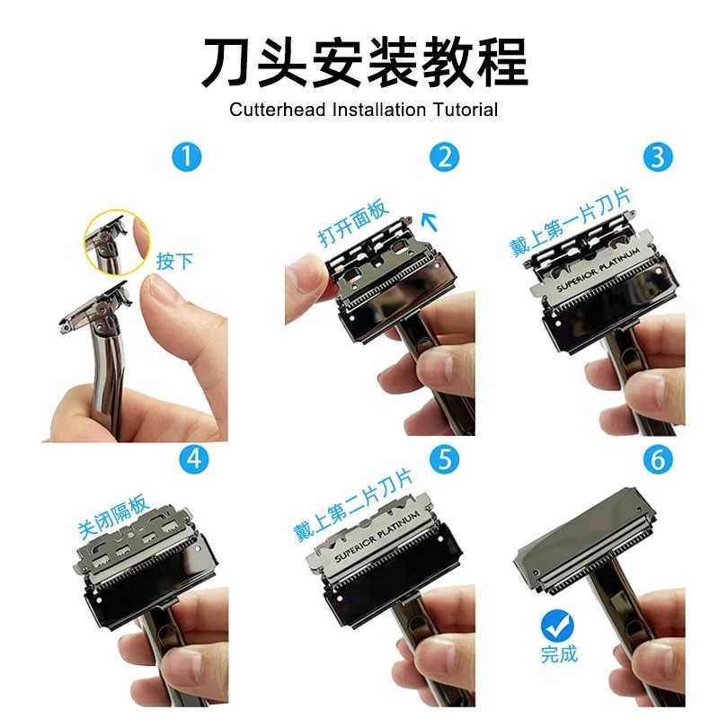 JOKMAE Suspended Thickness Chrome Double-edged Safety Razor Half Shaver Gift Box For Male Metal Handle Shaving Razor L251124