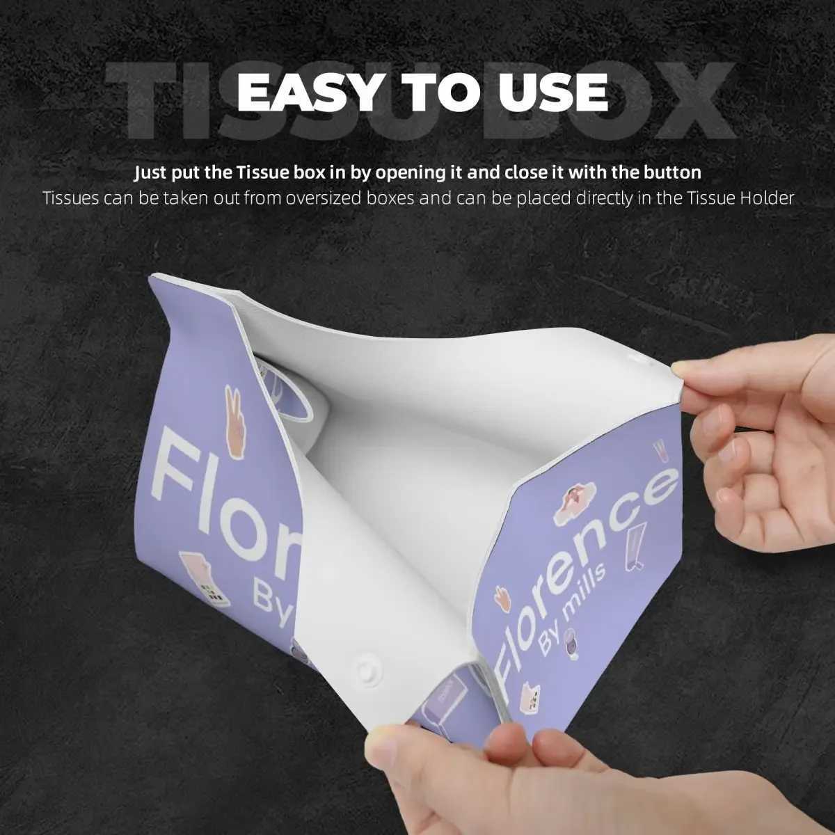 Custom Florence By Mills Tissue Box Holder Rectangular PU Leather Facial Tissue Box Cover for Car OfficeM251124