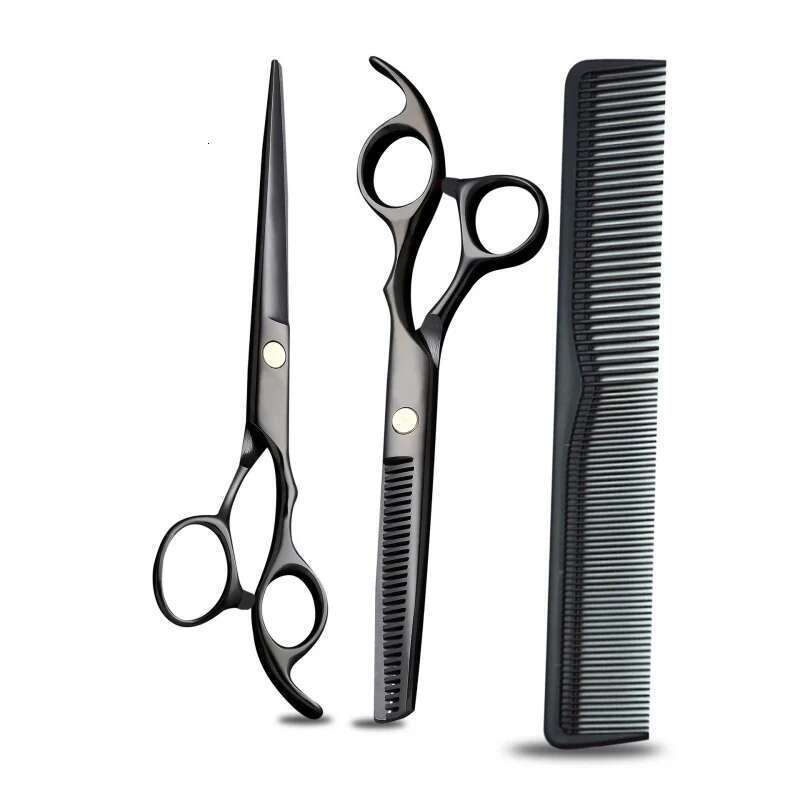 6.0Inch Salon Barber Professional Dazzling Fire Black Hairdressing Scissors,Suitable Home Use/Apprentice Thin Scissors Hair Scis