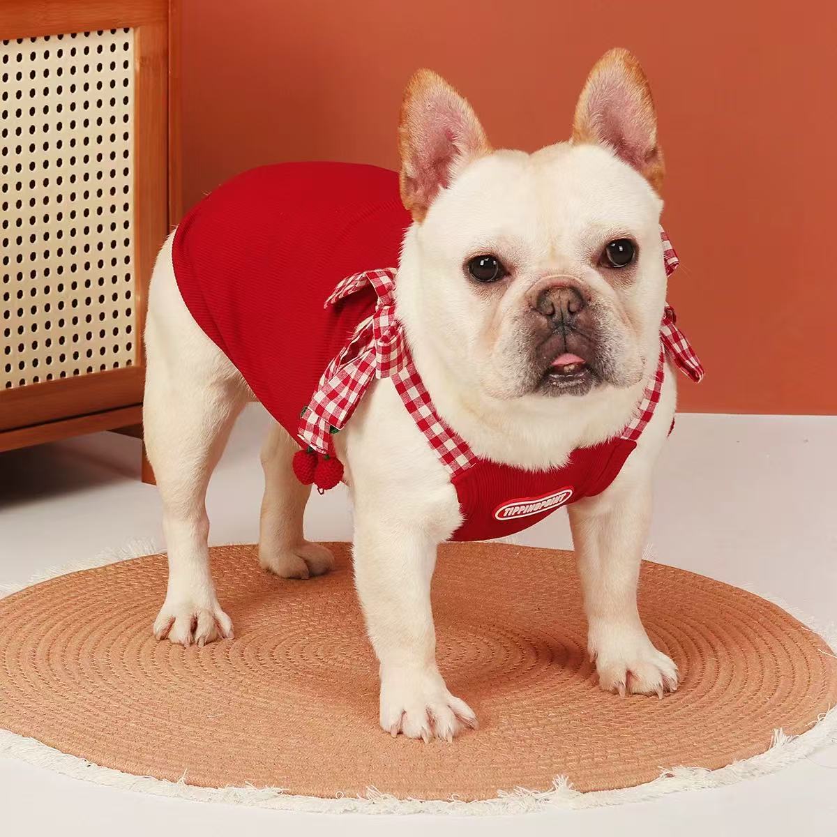 T00053French bulldog vest elastic breathable dog clothes spring and autumn new pet pug bichon clothes