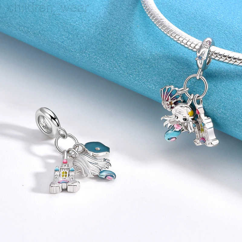 Disney Danturn 925 Sterling Silver Tangled Mickey Minnie Mulan Charms fit Bracelets Necklace Pendants for Women Jewelry Making H251124