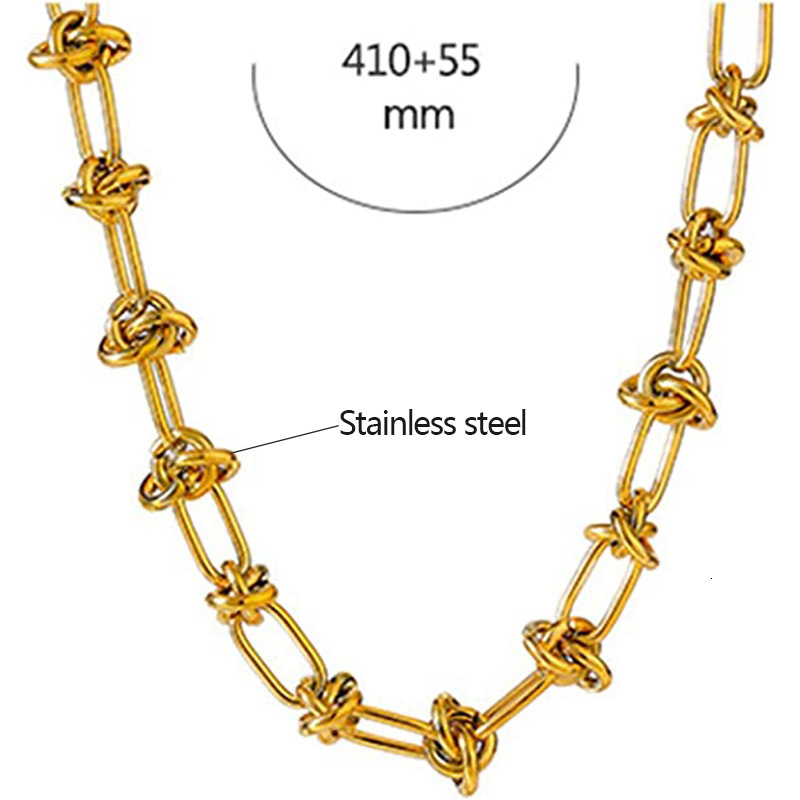 Dingyuan Street Style Knotting Simple Bare Necklace Titanium Steel Exaggerated Punk Thorn Clavicle Chain