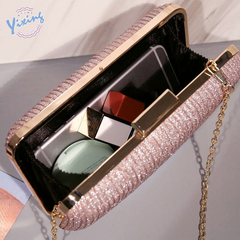 Dinner Bag New Evening Party Dress Women S Bag Pleated Handbag KQ