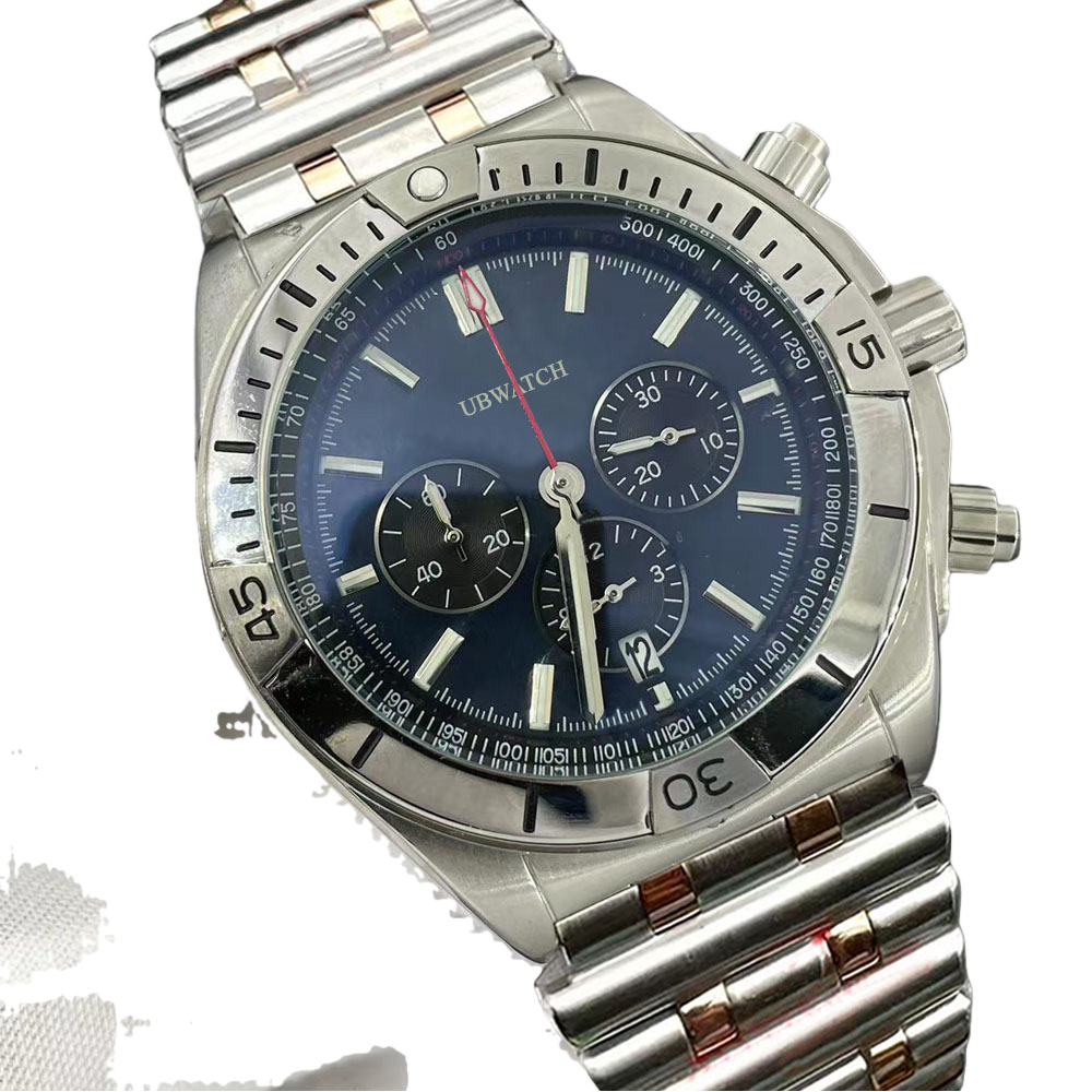 jason007 Luxury B1 Chronomat B01 Quartz VK chronometer Stainless Steel Brown Dial Mens Watches Stainless Steel New